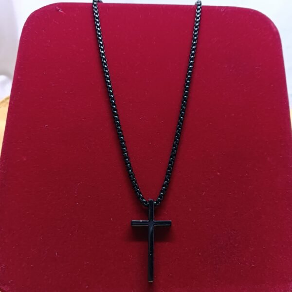 Men's Black Matte Cross Pendant