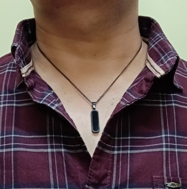 Men's Matte Black Vertical Bar Cross Pendant