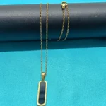 Men’s Gold-Plated Black Bar Pendant