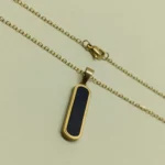 Men’s Gold-Plated Black Bar Pendant