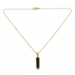 Men’s Gold-Plated Black Bar Pendant