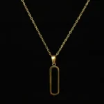 Men’s Gold-Plated Black Bar Pendant
