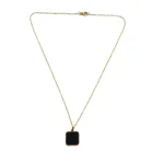Men’s Gold-Plated Black Square Pendant