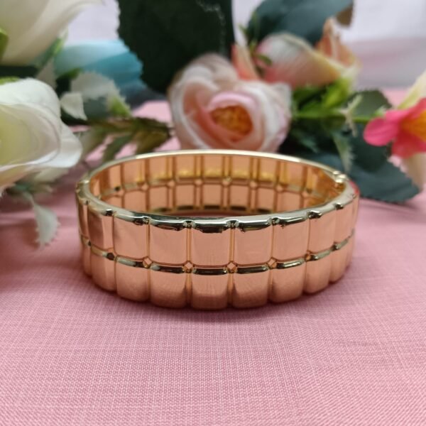 Gold-Tone Grid Link Bracelet for Women