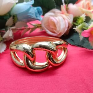 Bold Gold-Tone Chain Link Bracelet for Women