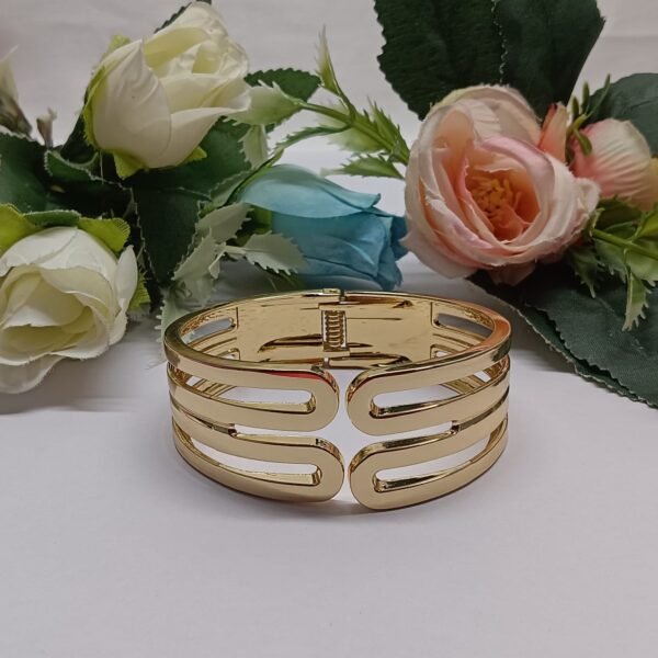 Gold-Toned Triple Band Cuff Bracelet