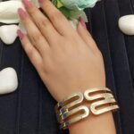 Gold-Toned Triple Band Cuff Bracelet