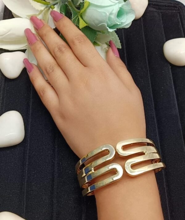 Gold-Toned Triple Band Cuff Bracelet