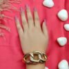 Bold Gold-Tone Chain Link Bracelet for Women