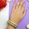 Gold-Tone Grid Link Bracelet for Women