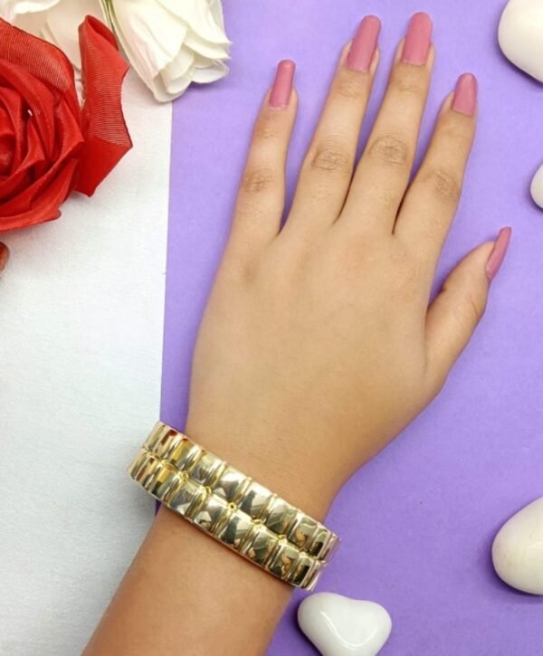 Gold-Tone Grid Link Bracelet for Women