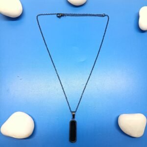 Men's Matte Black Vertical Bar Cross Pendant