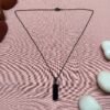 Men's Matte Black Vertical Bar Cross Pendant