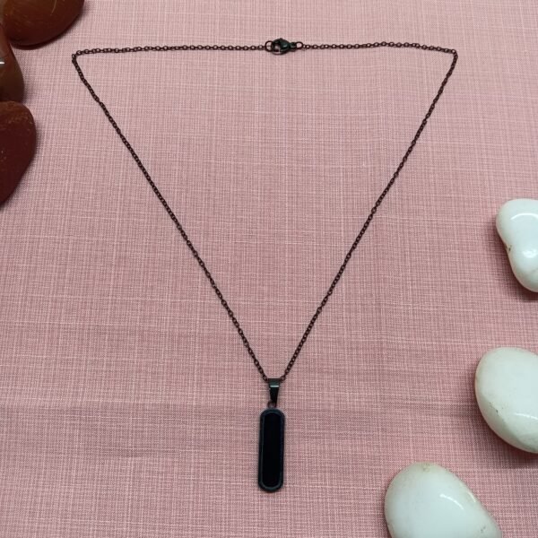 Men's Matte Black Vertical Bar Cross Pendant