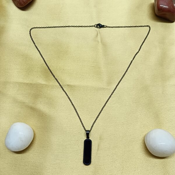 Men's Matte Black Vertical Bar Cross Pendant