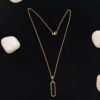 Men’s Gold-Plated Black Bar Pendant