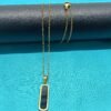 Men’s Gold-Plated Black Bar Pendant