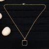 Men’s Gold-Plated Black Square Pendant