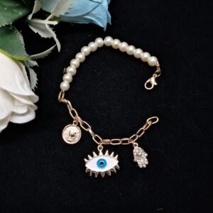 Pearl & Gold Chain Bracelet