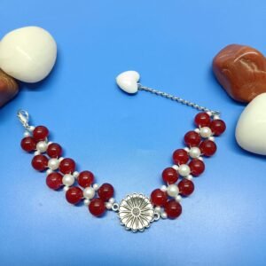 Handcrafted Dual-Tone Beaded Bracelet