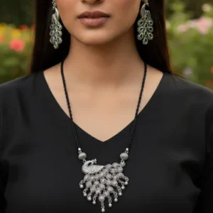German Silver Peacock Jewelry Set for Women