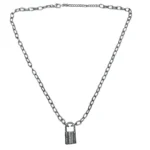Men Silver-Tone Padlock Pendant