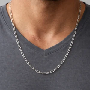 Silver-Tone Link Chain for Men and Boys