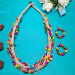 Handmade Multicolor Wooden Bead Jewelry Set