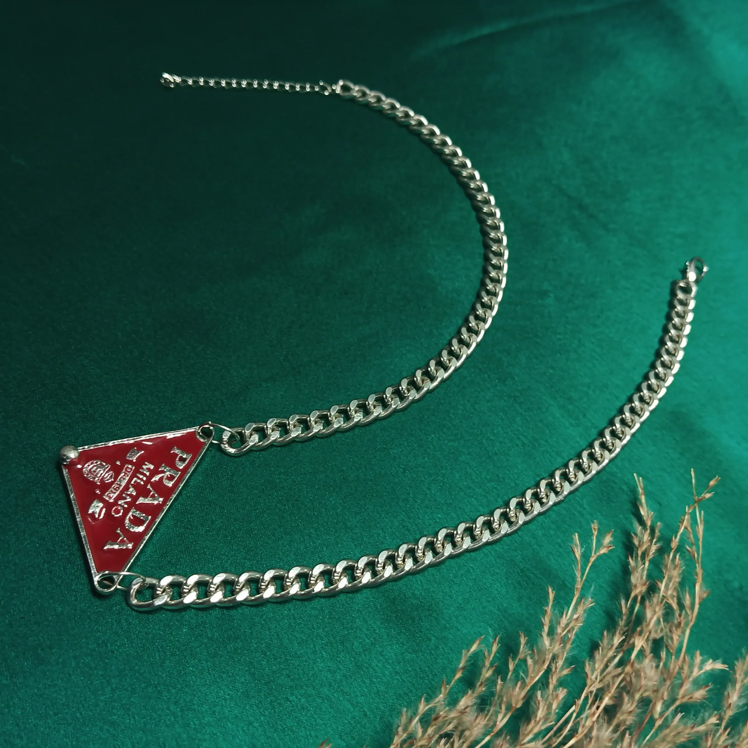 Men's Bold Red Triangle Pendant