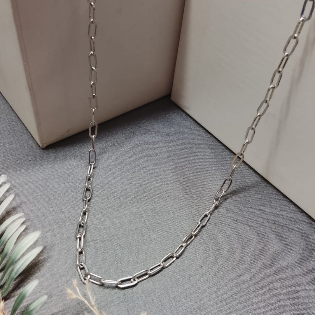 Silver-Tone Link Chain for Men and Boys