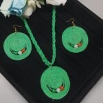 Handcrafted Green Jute Jewelry Set