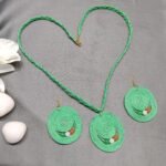 Handcrafted Green Jute Jewelry Set