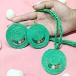 Handcrafted Green Jute Jewelry Set