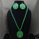 Handcrafted Green Jute Jewelry Set