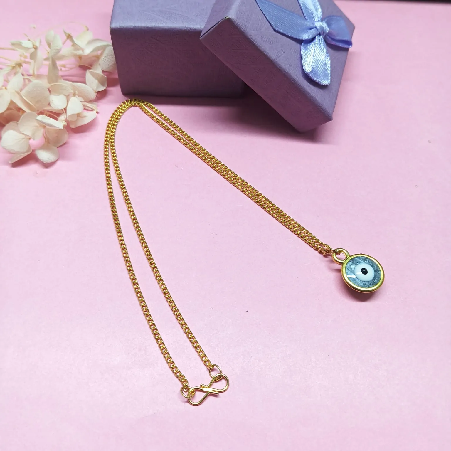Gold-Toned Evil Eye Pendant
