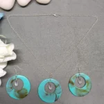 Turquoise Leaf Charm Jewelry Set