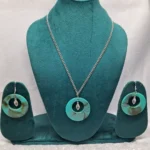 Turquoise Leaf Charm Jewelry Set