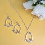 Handcrafted Bird-On-Branch Pendant Set