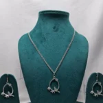 Handcrafted Bird-On-Branch Pendant Set