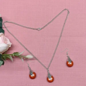 Orange Simulated Gemstone Jewelry Set