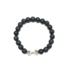 Lava Beaded Bracelet with Dumbbell Charm