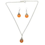Mustard Yellow Pendant & Earring Set