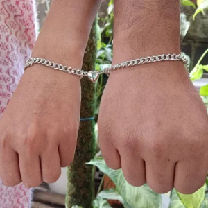 Magnetic Link Chain Heart Couple Bracelets