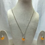 Mustard Yellow Pendant & Earring Set