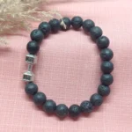 Lava Beaded Bracelet with Dumbbell Charm