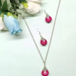 Teardrop Pink Simulated Gemstone Jewelry Set