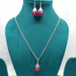 Teardrop Pink Simulated Gemstone Jewelry Set Teardrop Pink Simulated Gemstone Jewelry Set