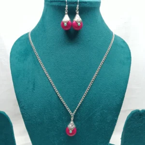 Teardrop Pink Simulated Gemstone Jewelry Set