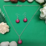 Teardrop Pink Simulated Gemstone Jewelry Set