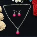 Teardrop Pink Simulated Gemstone Jewelry Set